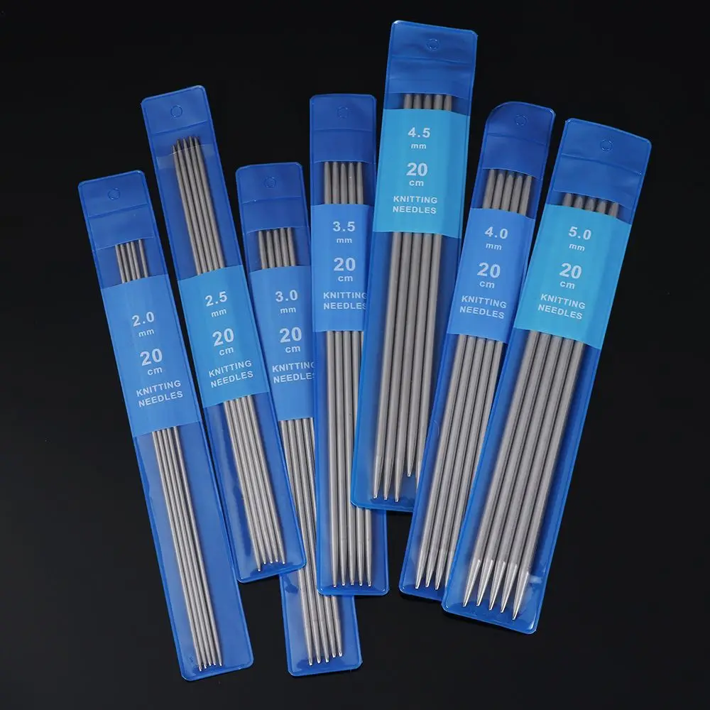 5Pcs Size 2-5mm Straight Knitting Needles DIY Sweater Weave Knitting Tools Stainless Steel Crochet Hooks Metal Crochet