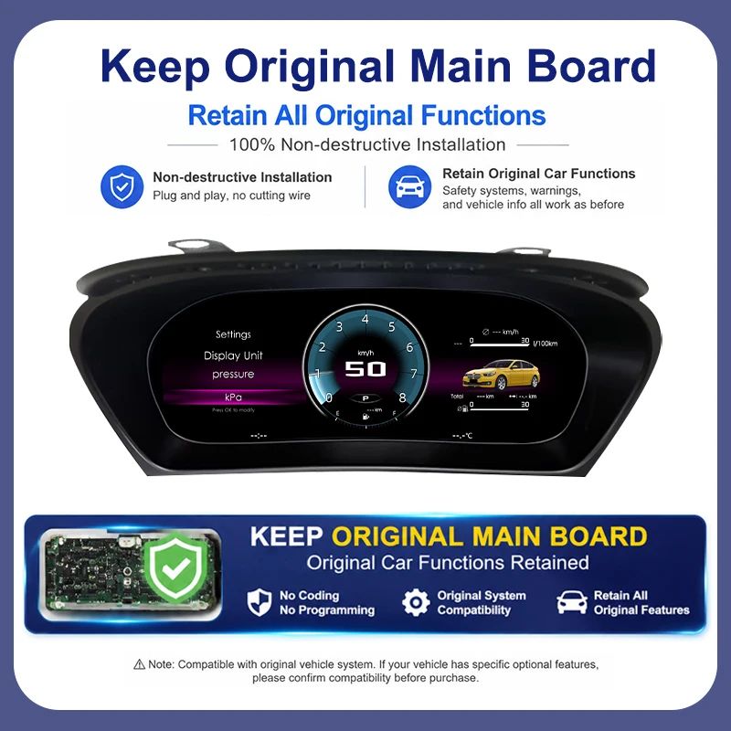 Panel de Instrumentos Digital BONROAD para BMW Serie 5 E60 X5 E70 X6 E71, Velocímetro LCD, Cabina Virtual 3
