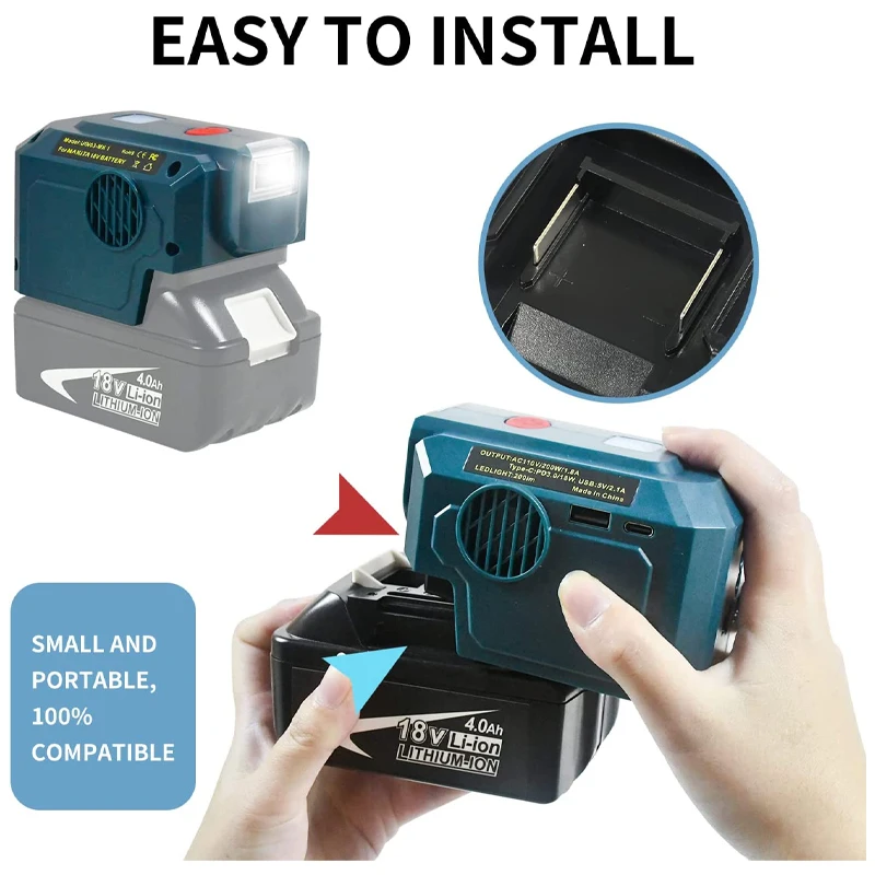 Power Inverter For Milwaukee M18 Battery, DC 18V To AC 110