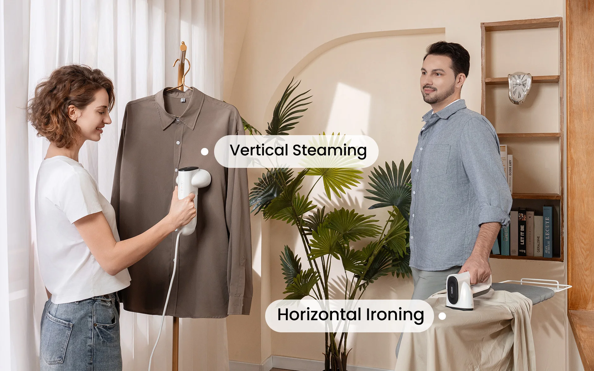 One-hand Operation Clothes Steamer Handheld Portable Garment Vacuum Steamer
