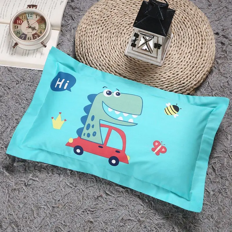 Baby Pillow Cartoon Children Pillows Feather Cotton Core+Pillowcase Infant Girls Boys 0-12 Years Old Toddler Breathable Soft 3