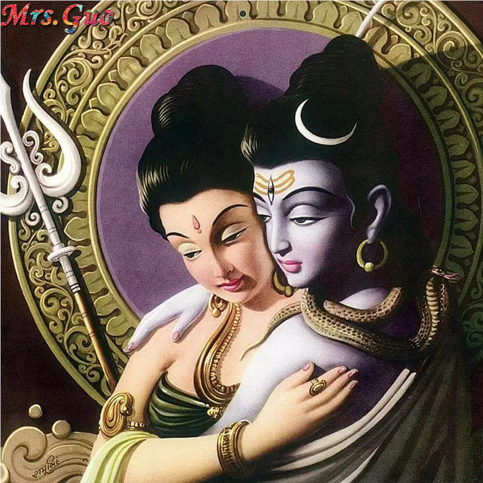 Мозаичная картина из страз Shiva индийская религия искусство индуийский Бог