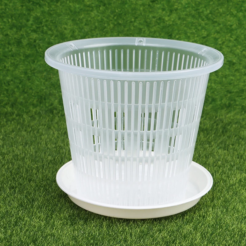 Vaso Per Orchidee In Plastica Trasparente 14 Cm – A Rete Con Fori E Scanalature, ABS Resistente, Per Una Crescita Sana Delle Radici - 3