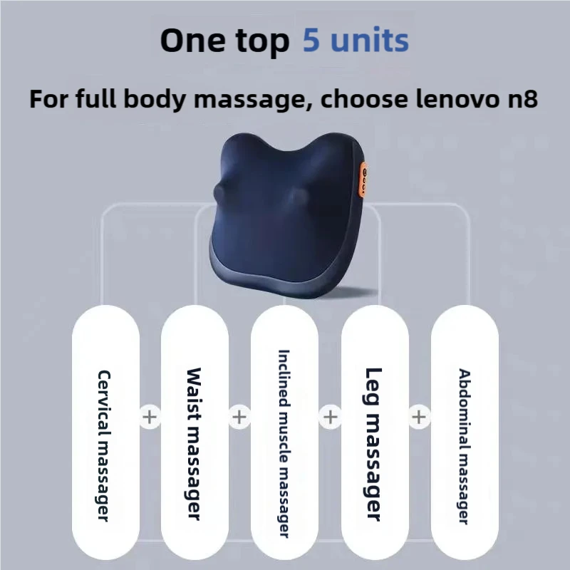 Lenovo Electric Massage Pillow Car And Home Massager Multifunctional Heating Waist Neck Leg Cervical Shiatsu Kneading Relaxation