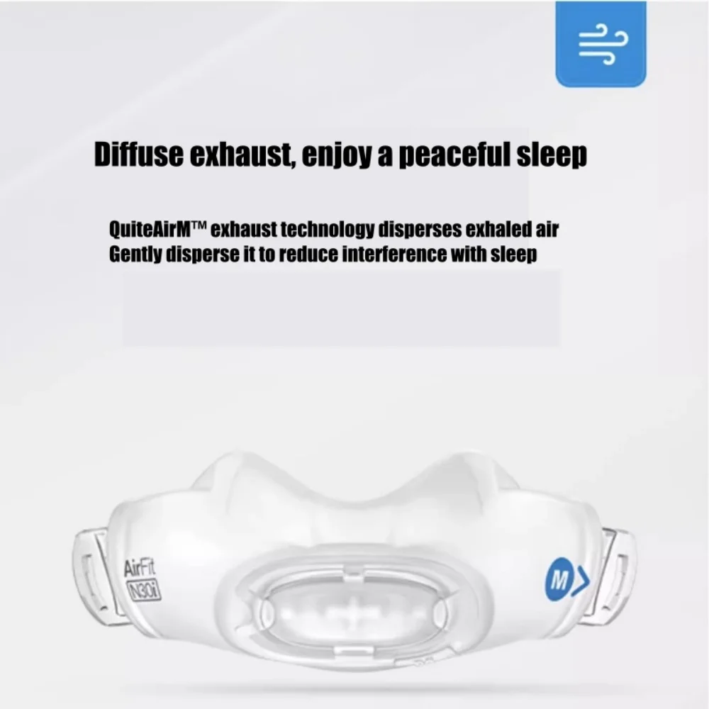Resmed AirFit N30i CPAP Nasal Mask Anti Snoring Sleep Apnea COPD Auto CPAP Nasal Mask Meddium Frame With Strap Frame SW S M Pad