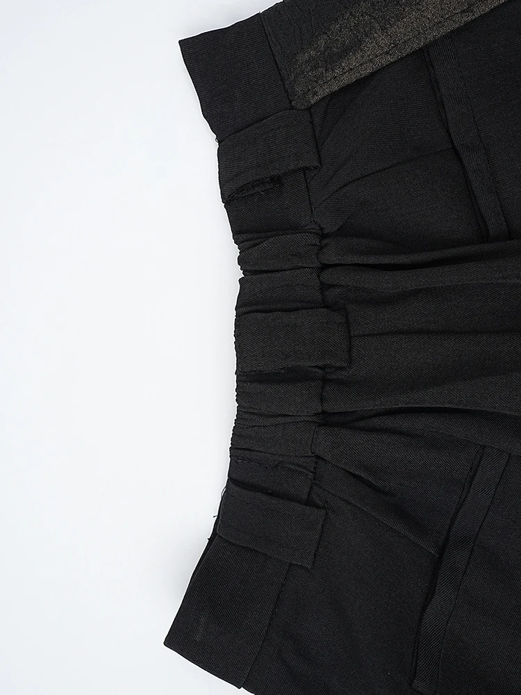 EAM Brown Tie Dye Irregular Wide Leg Pants High Elastic Waist New Trousers Women Fashion Tide Spring Autumn 2026 CPG1572
