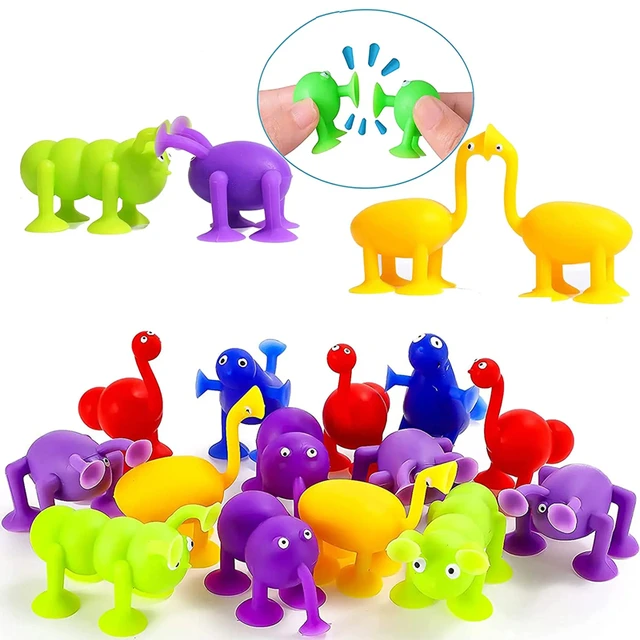 Suction Cup Building Blocks for Kids DIY Soft Silicone Building Blocks Sucker Educational Puzzle Construction Toys for Girl Boys 5