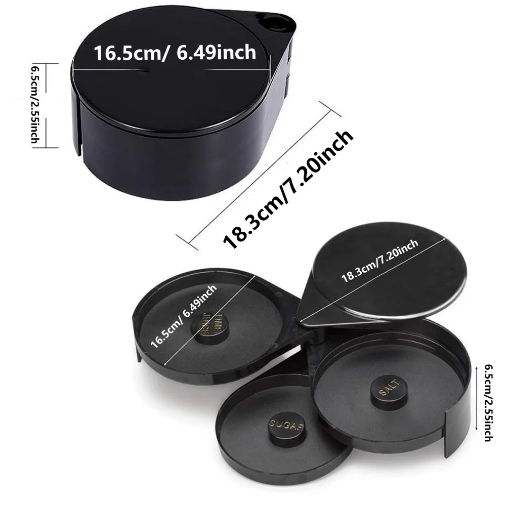 Salt Rimmer Box 3-layer ABS Rotating Cocktail Seasoning Box Bar Wine Accessories Mixed Salt and Sugar Box Bar Bartender Mixer Toolbox
