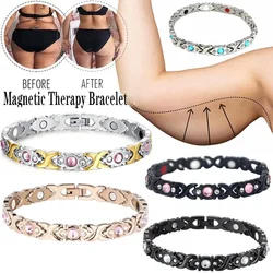 Magnetic Lymphatic Drainage Bracelet for Men Women Lymphatic Detox Zircon Bracelet Slimming Magnetic Therapy Health Care Gift