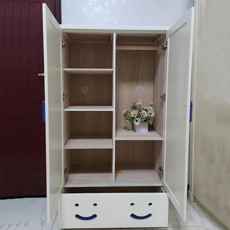 Shelves Storage Wardrobes Closet Kids White Girls Wardrobes Organizer Cute Bedroom Meuble De Rangement Room Furniture CY50CW