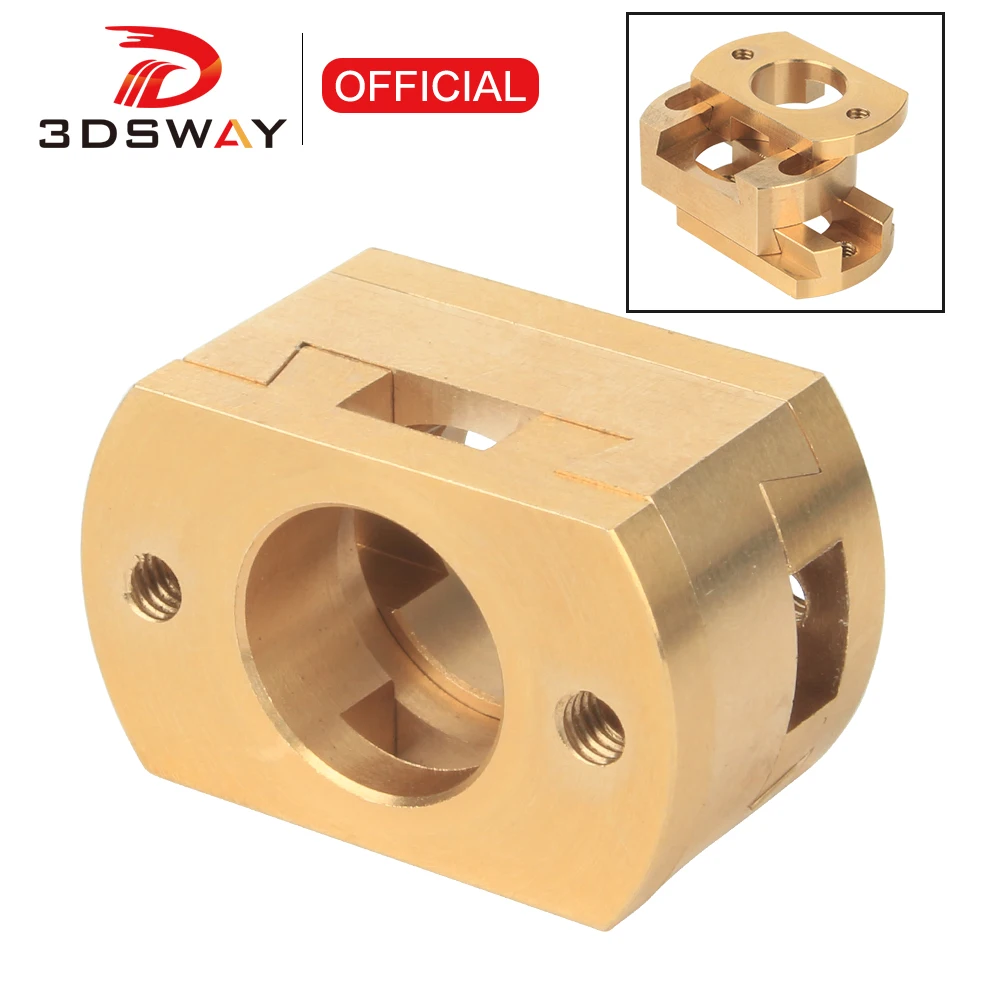 3DSWAY 18mm Oldham Coupling Ender 3 V2 CR10 CR10S Pro T8 Screw Coupler Z-Axis 8mm Brass Lead Screw Hot Bed for 3D Printer Parts
