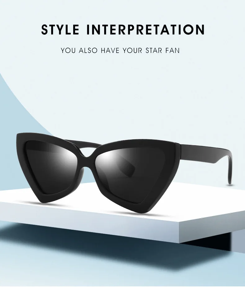 Gafas De Sol triangulares con forma De ojo De gato para hombre y