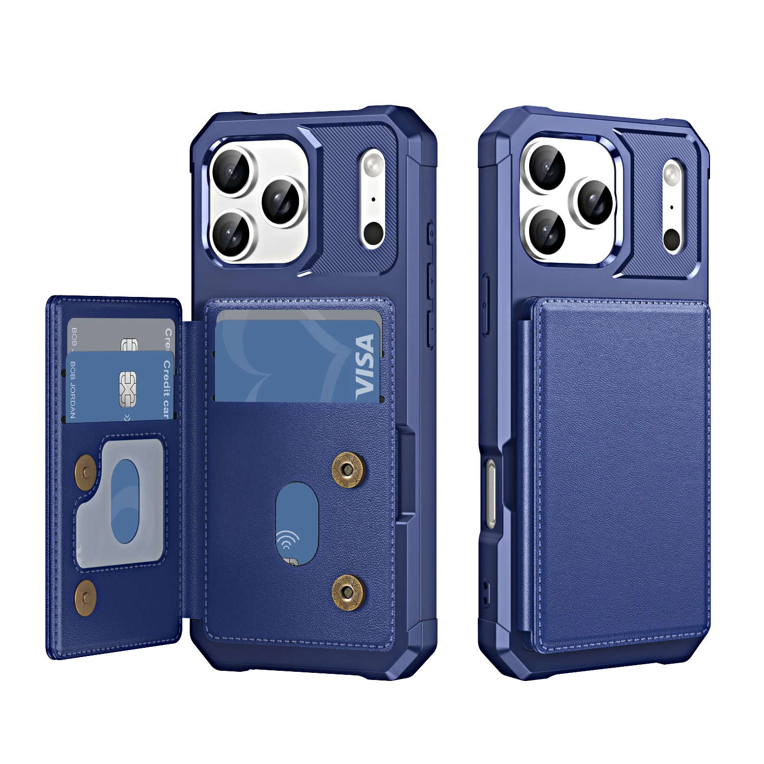 Leather Flip Wallet Phone Case with Card Slot and Stand - Anti-Drop Protective Cover