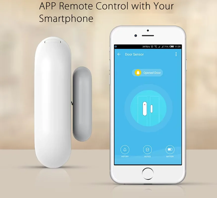 Tuya Matter Thread Door Window Sensor USB Powered Smart Home Door Sensor Detect Alarm Work With HomeKit Alexa Google Home