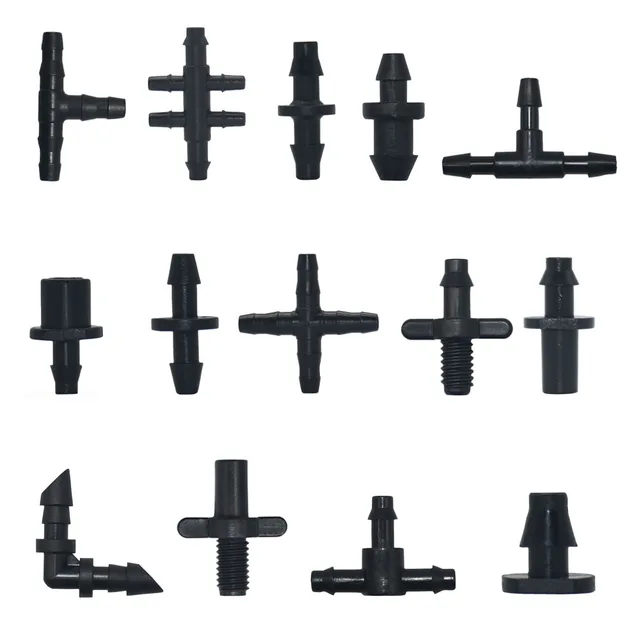 Irrigation Dripper Sprinkler Connector 1/8" 1/4" Hose Barb Tee Elbow Water Pipe Repair Fitting Garden 3/5 4/7mm Tube Coupler