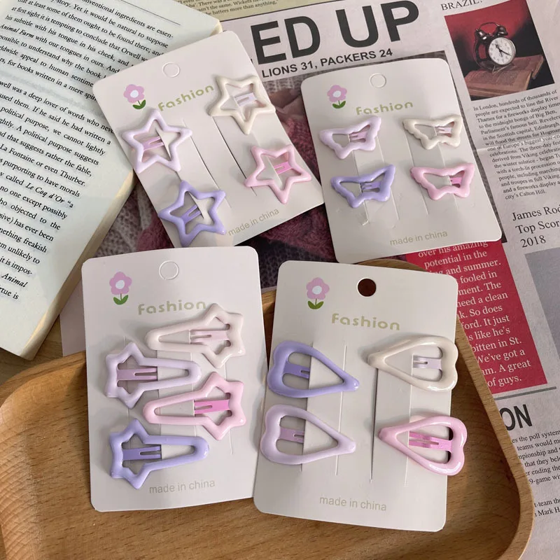 مشبك شعر على شكل نجمة، لا يضر للشعر، مشبك غرة لطيف، مشبك للجبهة، مشبك جانبي، مشبك شعر مكسور، إكسسوار للشعر، مشبك BB للأطفال