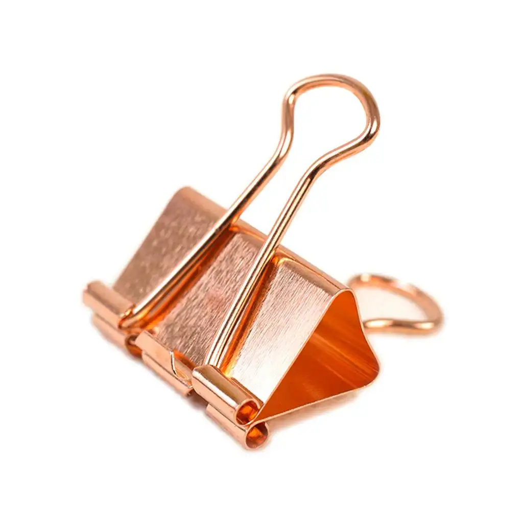 

10pcs Rose Gold Paper Binder Clip Fashion Metal Dovetail Supplies Office School Organizer Clips