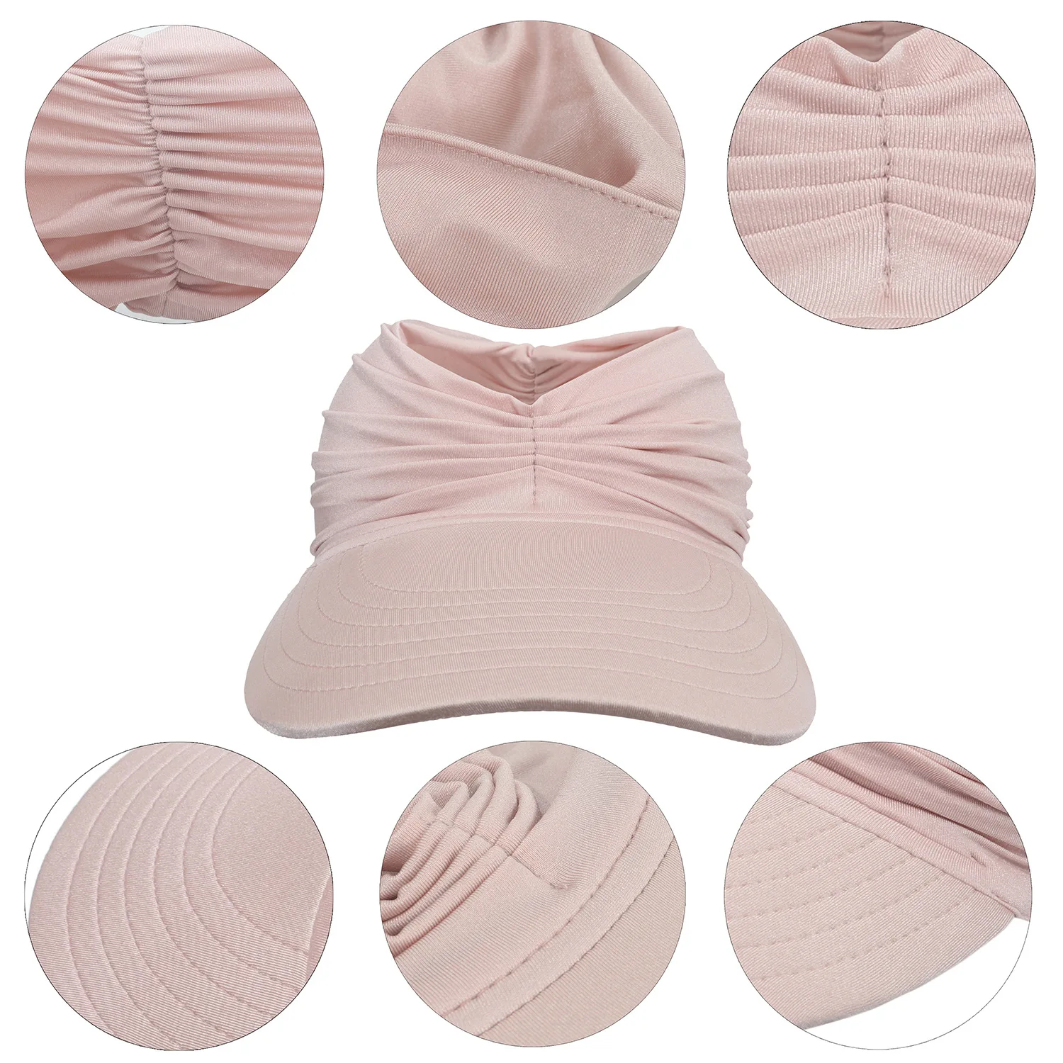 Cap Beach Sun Hat Women Big Head 56-65size Spring Summer New Hollow Top Hat 50+ Sun Girls High Elastic Outdoor Sports Hats sun hat