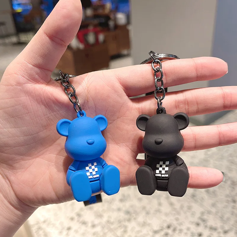 Bear keychain ccute accessories 3D llaveros llavero silica gel key chain  chaveiro keychaine chains keychains para mujer keyring