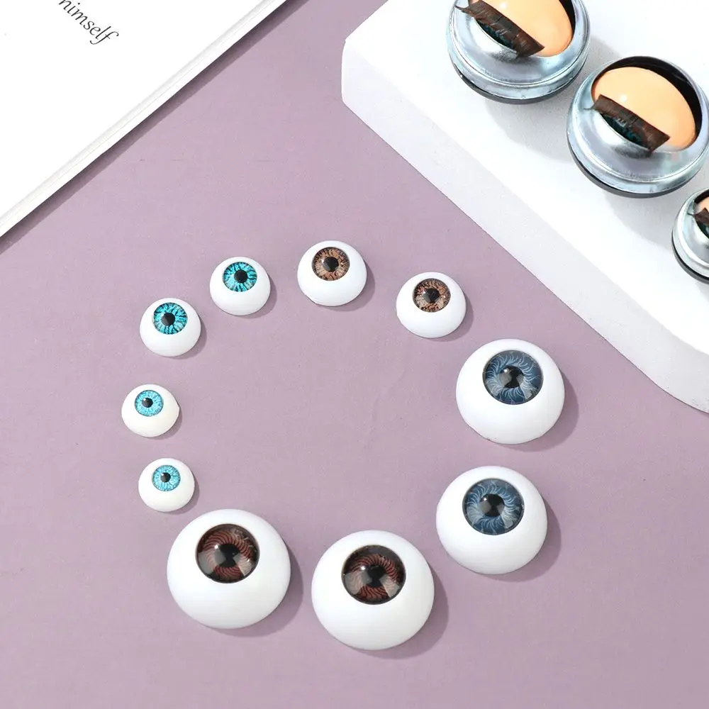 1Pair Doll Activity Eyes Doll Eye Accessories with Eyelashes Doll Rolling Eyeballs Simulation Active Eyeball DIY Doll Eyes