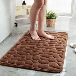 Embossed Cobblestone 3D Non - Slip Quick - Dry Bath Mat - 40x60cm (Coffee)