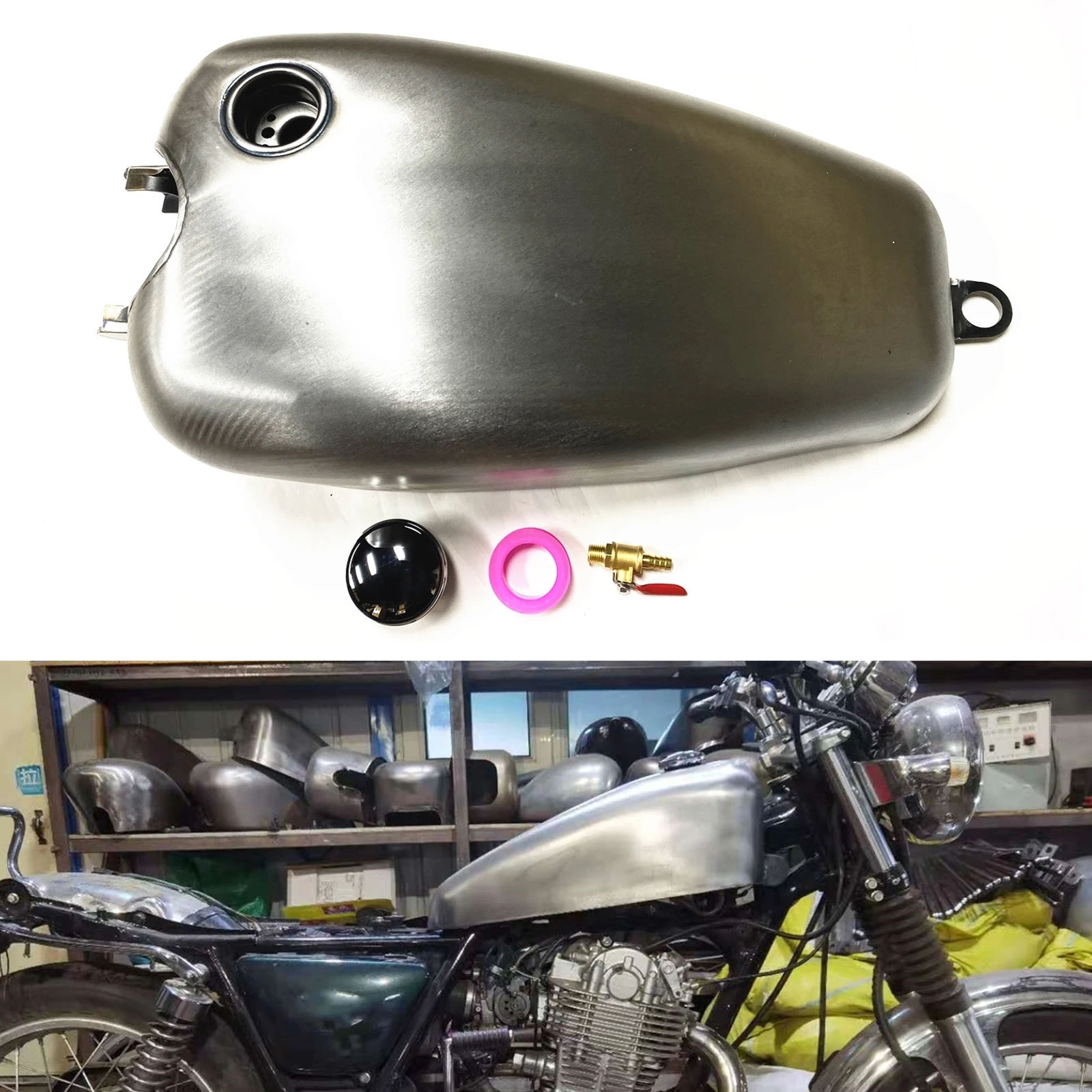 

Бензиновый бензиновый топливный бак 7 л в стиле ретро для Yamaha SR400.500 Вт/переключатель крышки, модифицированный мотоцикл ручной работы, карман для масла для мотоцикла