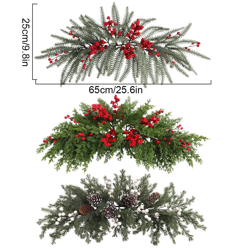 Vite di aghi di pino artificiale 65 cm, pianta finta, decorazione natalizia per la casa, decorazione della stanza, albero di Natale 2026, ornamento di Capodanno._voghion.com