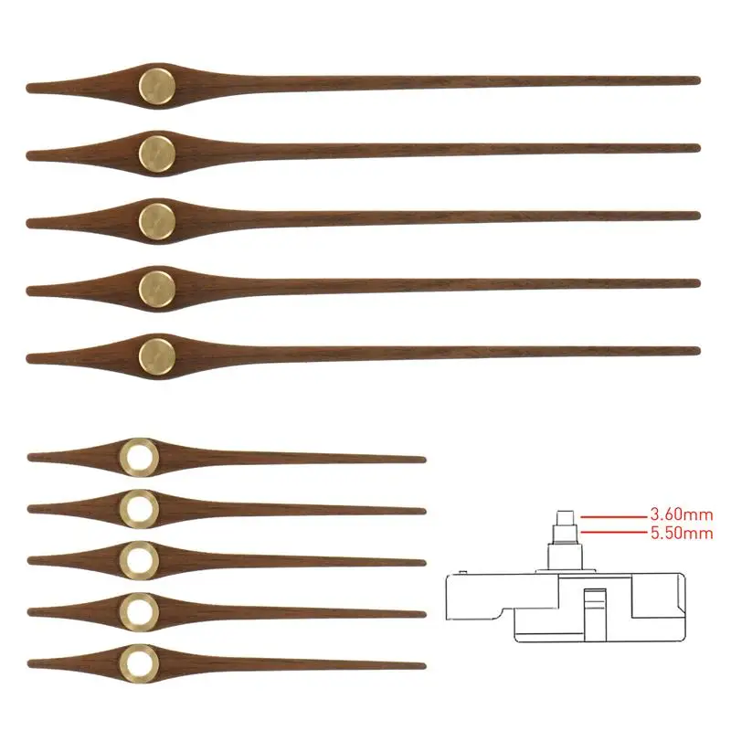 Wall Clock Movement, Quartz Clock Movement, Clock Accessory Kit 5 Sets Clock Hands Mechanism Diy Movement Kit Parts Wall Wooden Replacement Repair Supplies 3D Motor Quartz Accessories Pointer