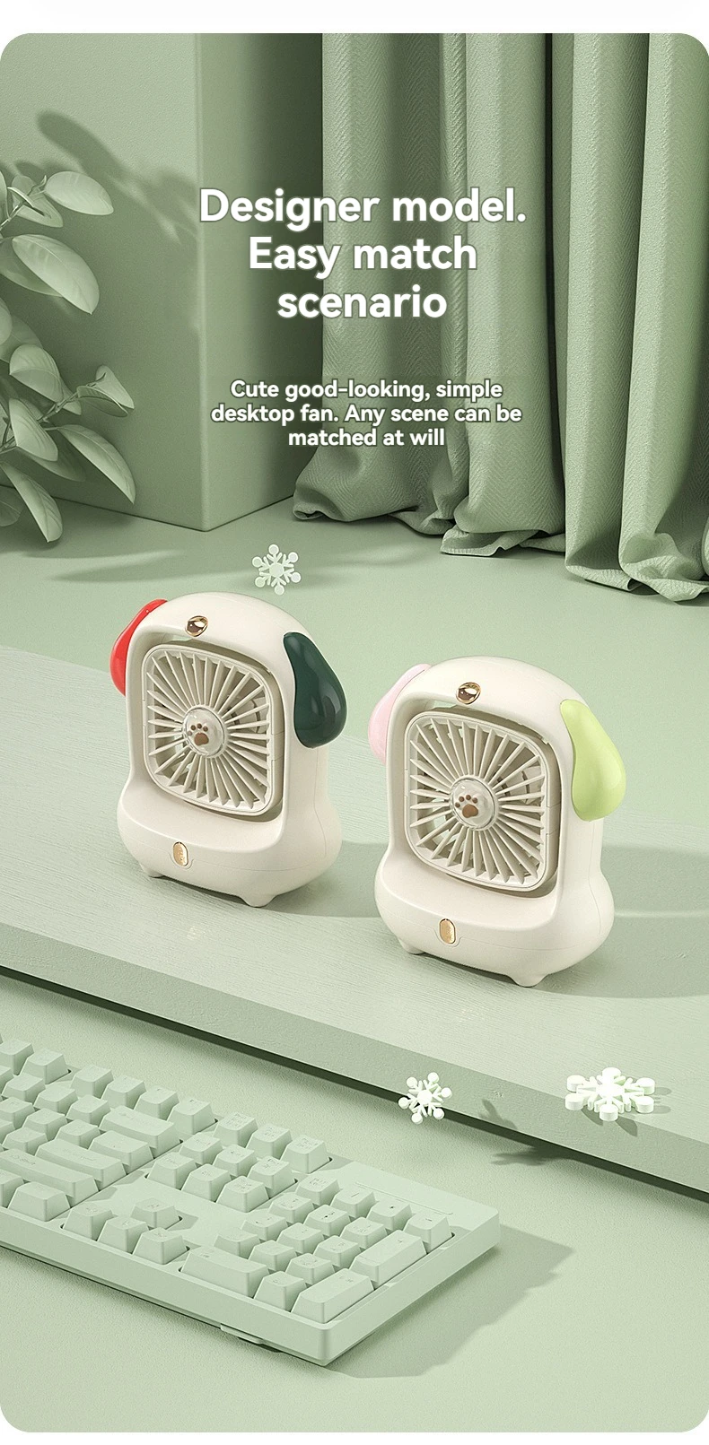 Description Picture 4 of itemDesktop Small Fan Mini Cartoon USB Charging Fan High Wind Portable Student Dormitory Fan