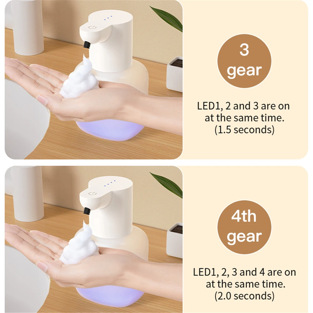 4 Gear Automatic Inductive Foam Dispenser Touchless Sensor Soap Distributor Smart Liquid Generator Wall-mounted Auto Hand Washer 6