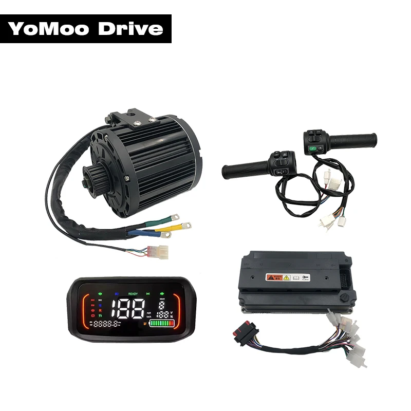 

72V 90H 4000w QS138 Mid-Drive Motor With EM200-2 Controller and N7 One-Line Display T08 Throttle For Electric Motorcycle