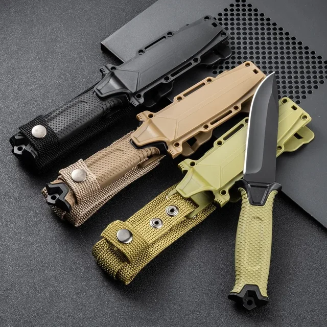 Couteau en acier inoxydable de haute qualité, couteau de survie à lame fixe avec gaine