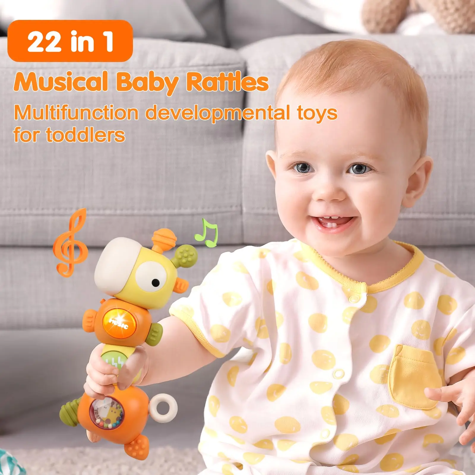 Giraffe Baby Teethers Newborn Infant Sensory Chew Toys Montessori Developmental Toy for Babies 3-18 Months Girl Boy Gifts 2