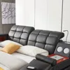 Multifunctional King Bed Frame, Modern Luxury Smart Bed with Massage Recliner on Right/Music Speaker/USB Port/Storage Drawers 5