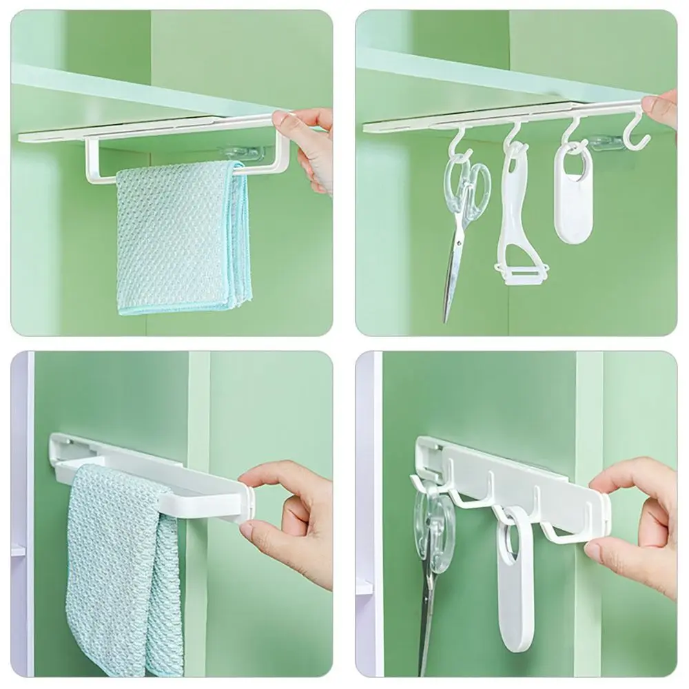 

Slit hooks non-perforated kitchen wall hanging sticky hooks bathroom shelves cabinet retractable plastic hooks