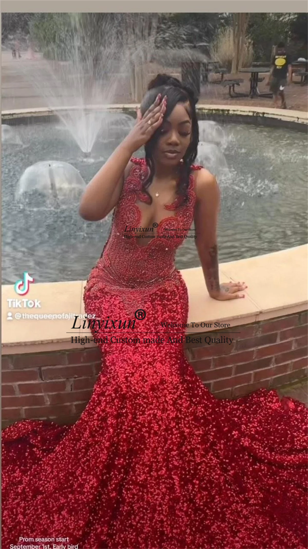 Luxury Sequins Beaded Crystals Prom Dresses Sleeveless Nigerian Formal Evening Party Gowsn Black Girls Aso ebi robes de soirée