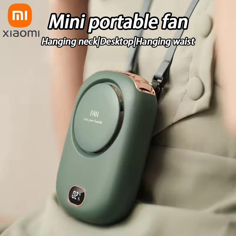 

2024 New Xiaomi Mini Portable Fan Portable Rechargeable Bladeless Turbo Ultra Quiet Student Hand Held Fan Outdoor Sports Travel