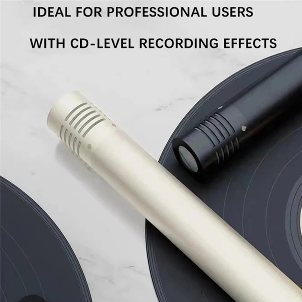 C02 One Pair Pencil Condenser Microphone Small-Diaphragm Suspension with Clip Piano Recording Mic Instrument Record Pencil Type