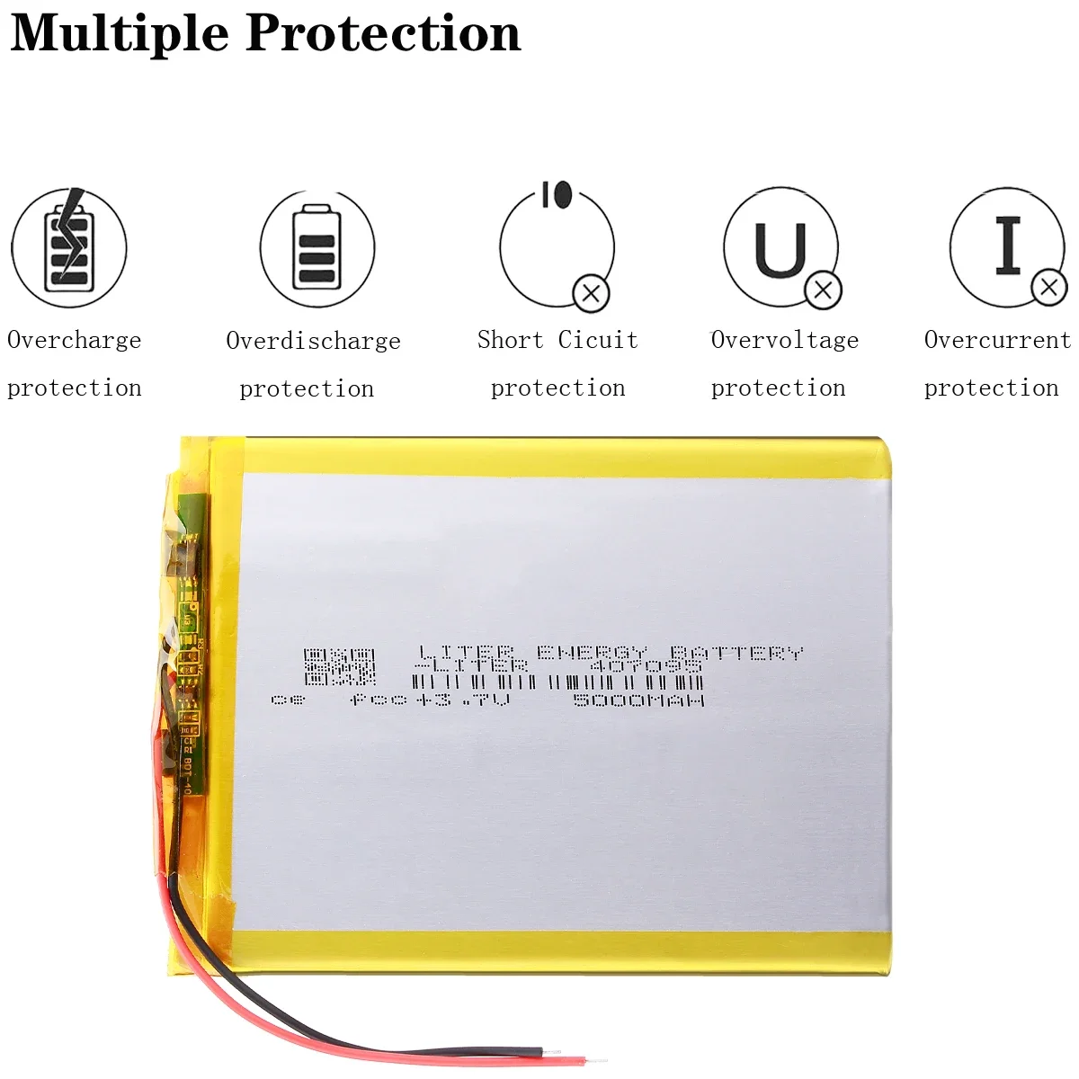 3.7V 5000mah Li-ion battery for tablet pc 7 inch MP3 MP4 [407095] replace High capacity
