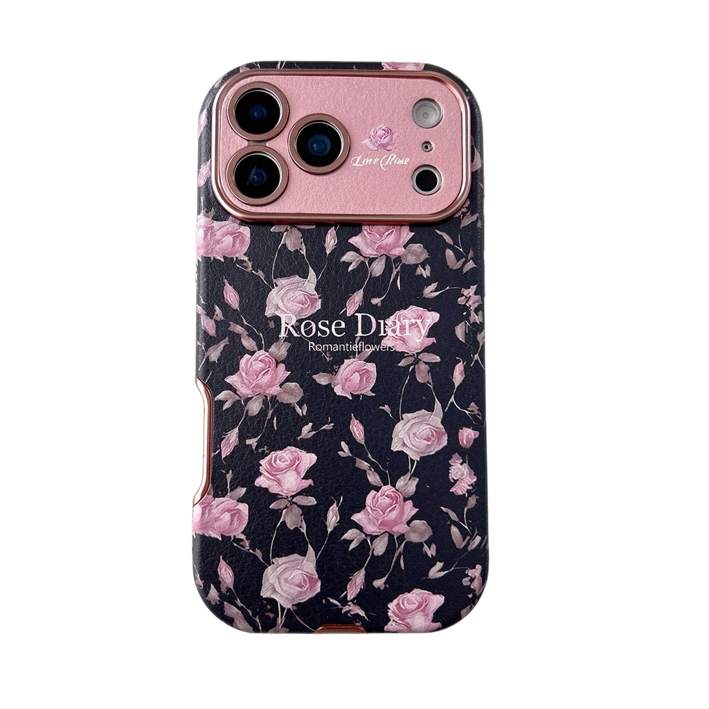 Vintage Rose Totem Lace Design Shockproof Phone Case with Camera Lens Protection