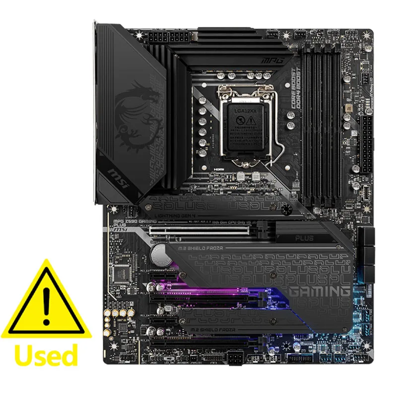 Scheda Madre Da Gioco Msi Mag Z590 Siluro Usata Atx-Supporta Processori Intel Core 11Th Gen, Lga 1200-Luce Mistica, 60A Vrm