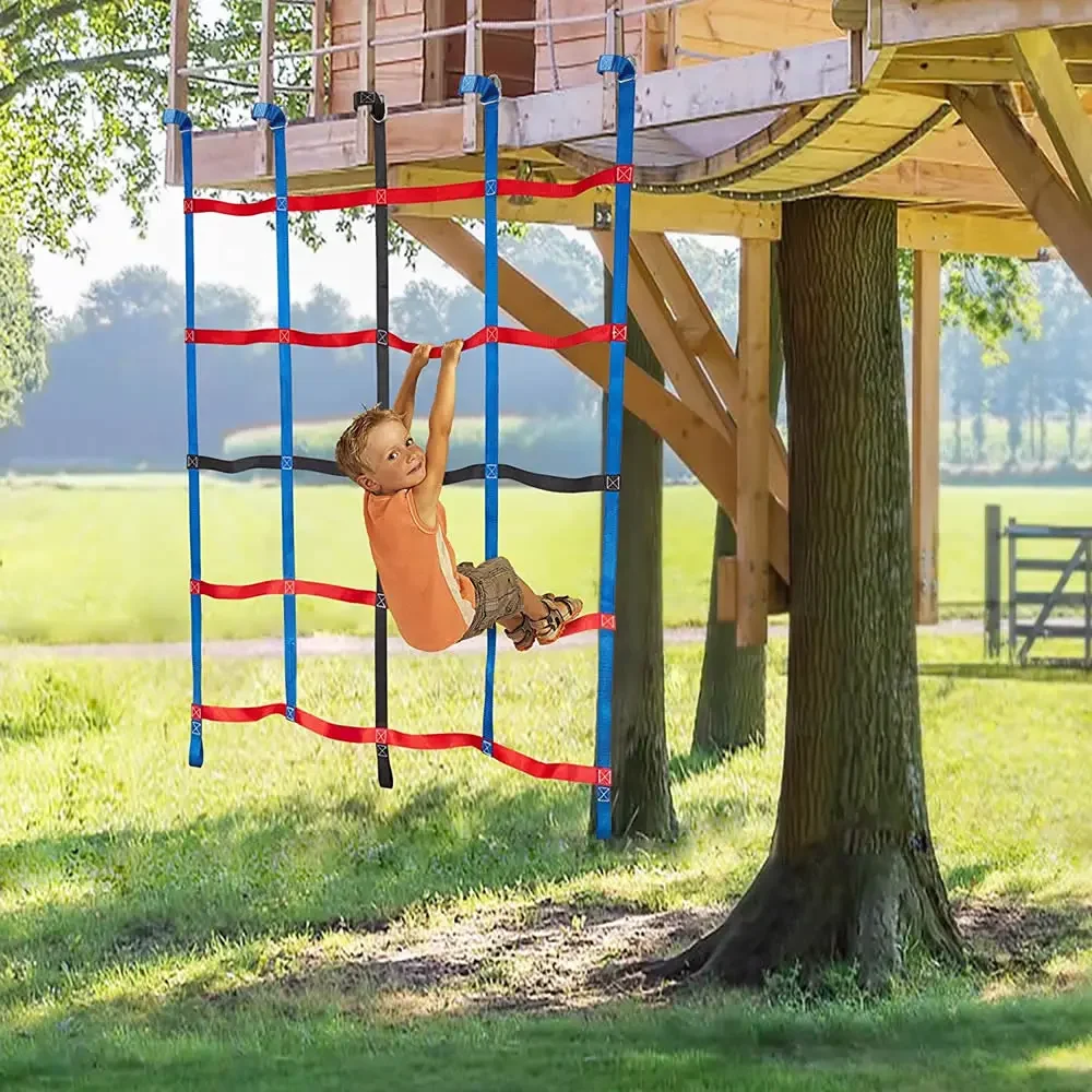Kids Tricolor Polyester Swing Climbing Net Rope Ladder for