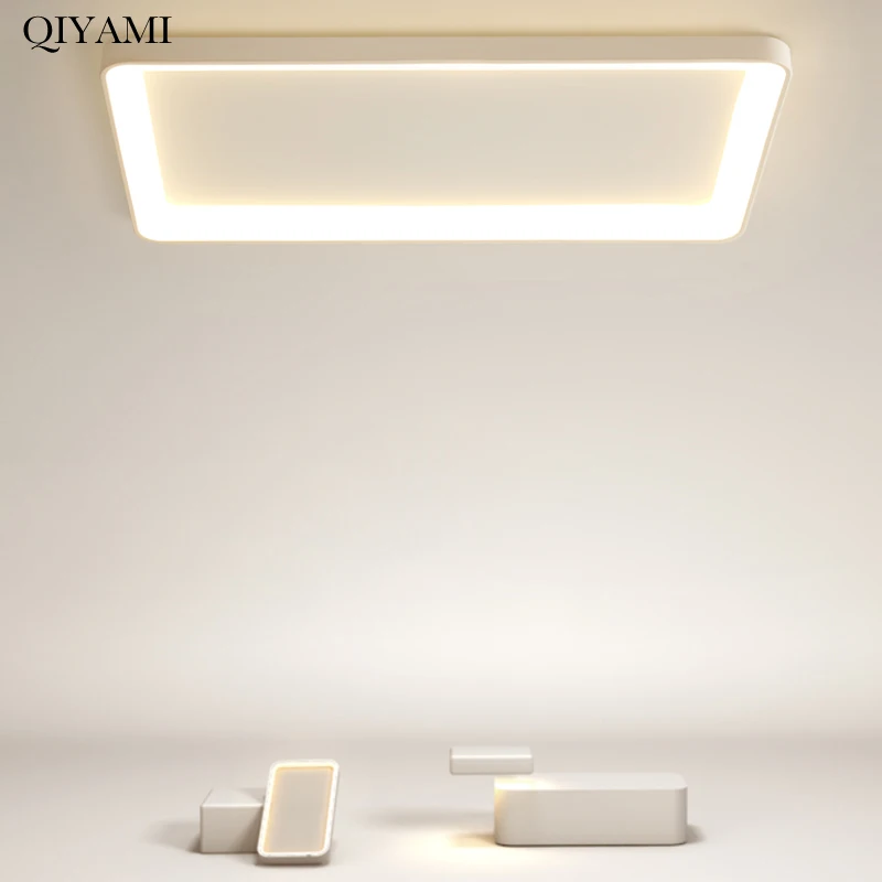 

Современные белые минималистичные светодиодные потолочные светильники для кабинета, спальни, кухни, кабинета, комнатные декоративные светильники с регулируемой яркостью