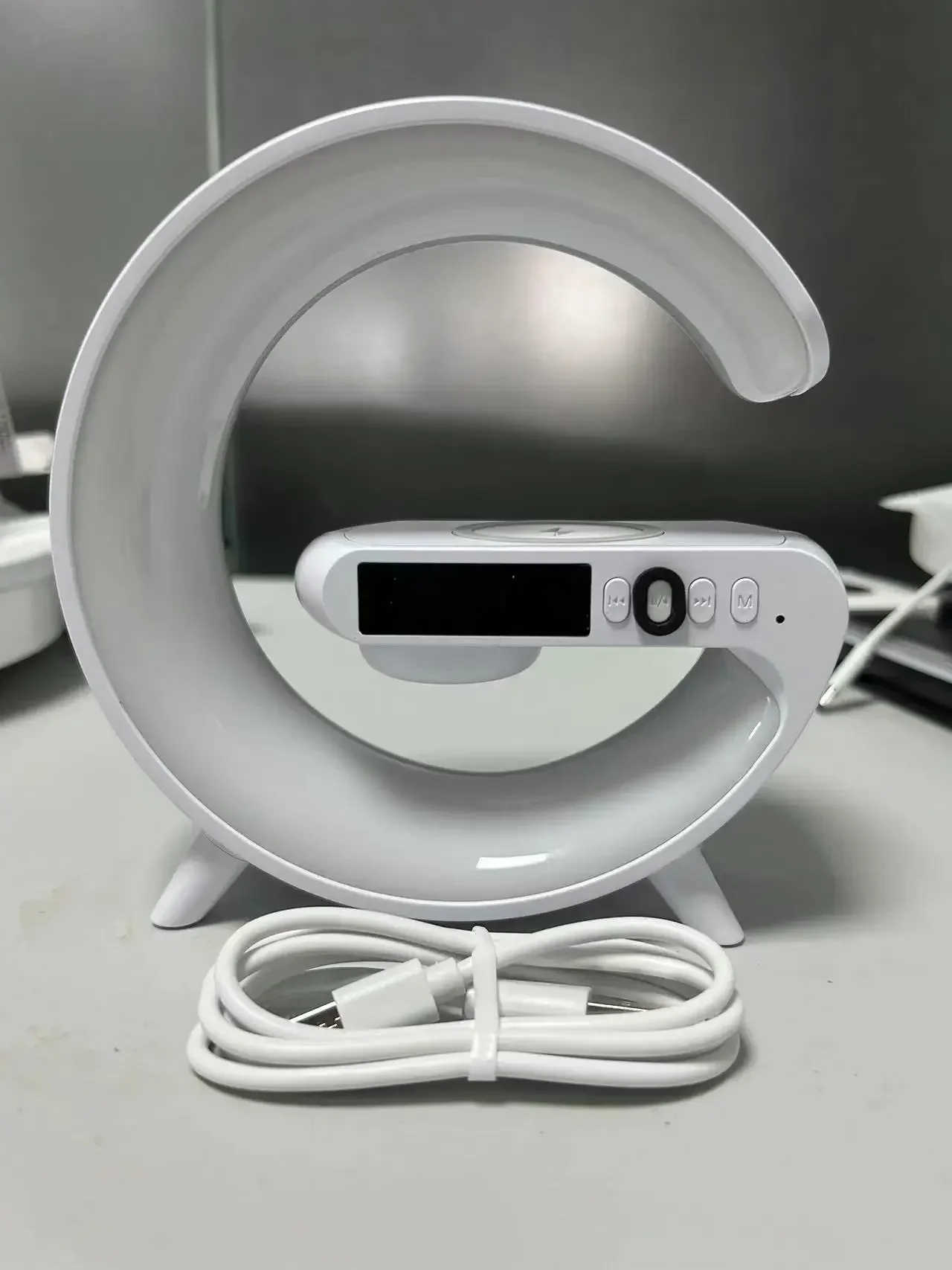 شاحن لاسلكي حامل الوسادة بلوتوث 5.0 المتكلم RGB ضو...