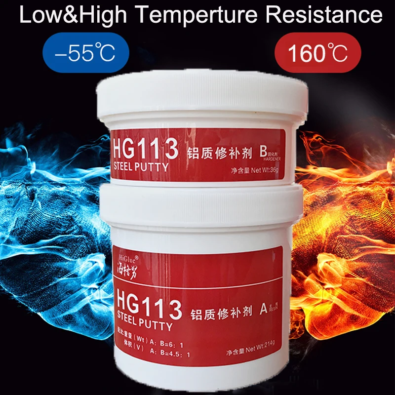 Hg113 agente de reparo de alumínio magia ab metal reparação adesivo resistência ao calor cola cola epóxi resina putty enchimento alum selantes