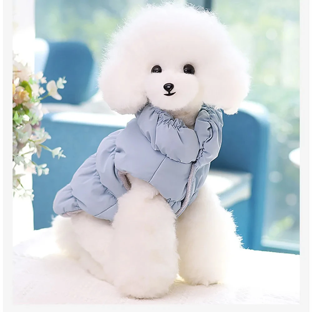 Soft Warm Dog Clothes Winter Padded Puppy Cat Coat Jacket For Small Medium Dogs Poodle Vest Pet Clothing