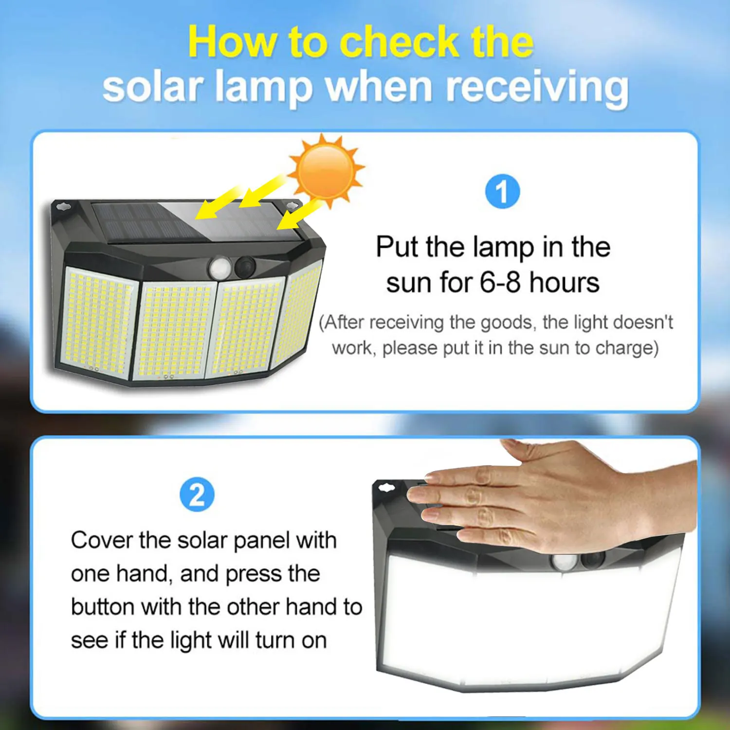 1/2/4 PCS 576 LED Solar Street Light Outdoor Solar Powered Motion Sensor 3 Lighting Modes Waterproof Wall Lamp for Patio Garden led lamp,solar garden lights,led street lamp,led wall light