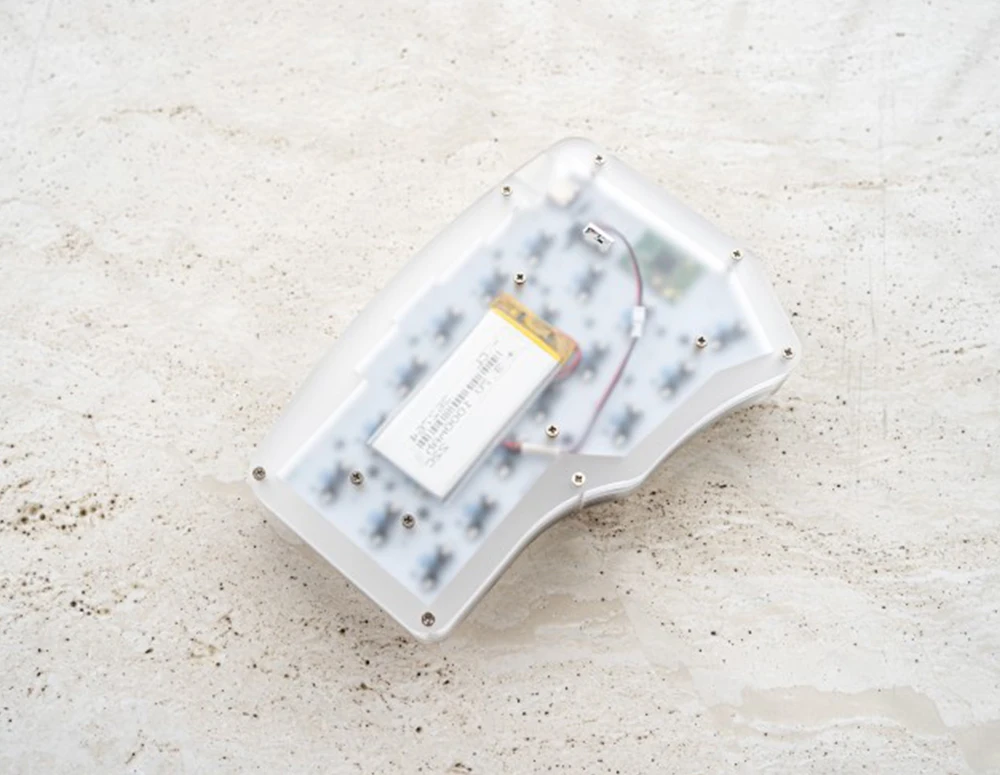 프로그래밍 가능 무선 분할 키보드 DIY 키트, Kailh 핫 스왑 가능 PCB 스택 아크릴 케이스, 40 Corne VIAL, 2.4g, 1000hAm 배터리