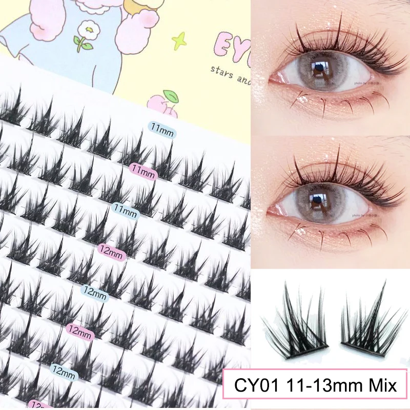 Sunflower Lashes - Brown Manga-Inspired Natural Soft Eyelashes, Large Capacity