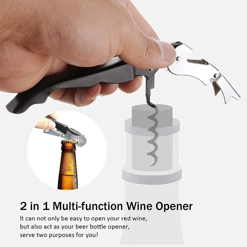 Professional Wine Opener Gift Set Stainless Steel Bottle Opener and Vacuum Stopper Wine Pourer Kitchen Accessories Bar Tool